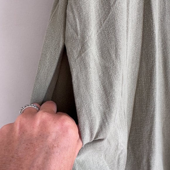 Umgee NWT Sage Leopard Front Pocket Linen-Blend Sleeveless Dress MEDIUM - Picture 6 of 6